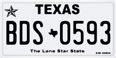 TX license plate BDS0593