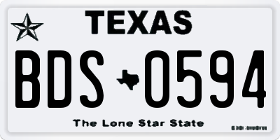TX license plate BDS0594