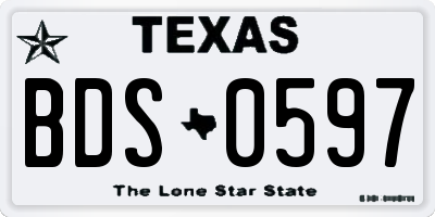 TX license plate BDS0597
