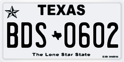 TX license plate BDS0602