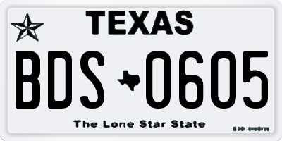 TX license plate BDS0605