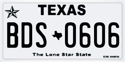 TX license plate BDS0606