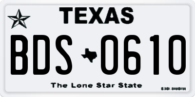 TX license plate BDS0610