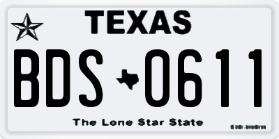 TX license plate BDS0611