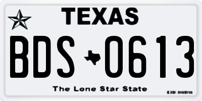 TX license plate BDS0613
