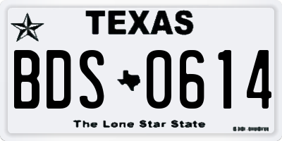 TX license plate BDS0614