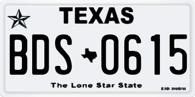 TX license plate BDS0615