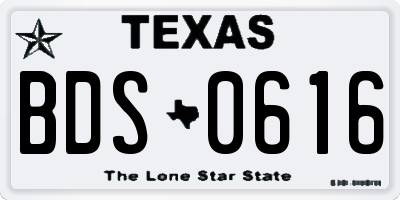 TX license plate BDS0616