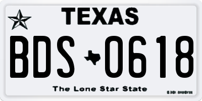 TX license plate BDS0618