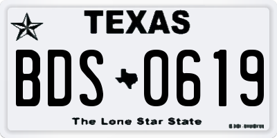 TX license plate BDS0619