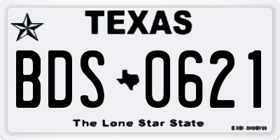 TX license plate BDS0621
