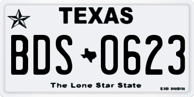 TX license plate BDS0623
