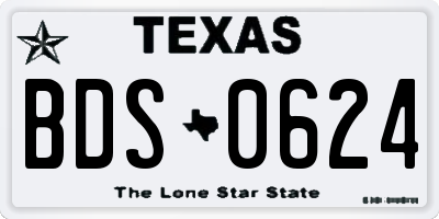 TX license plate BDS0624