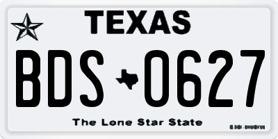 TX license plate BDS0627
