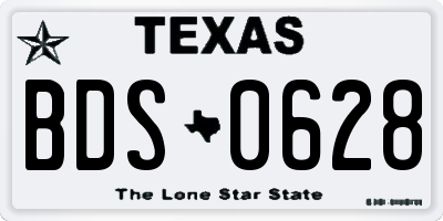 TX license plate BDS0628