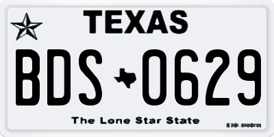 TX license plate BDS0629