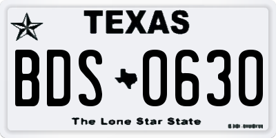 TX license plate BDS0630