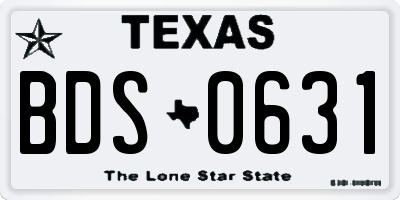TX license plate BDS0631