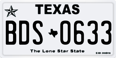 TX license plate BDS0633