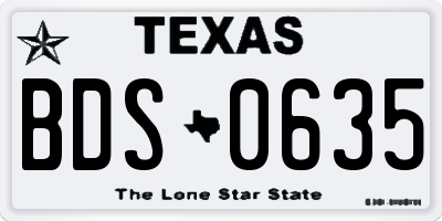 TX license plate BDS0635