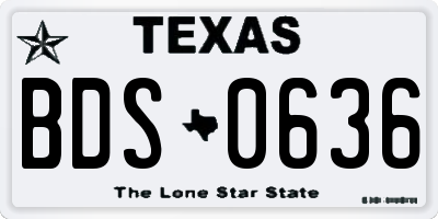 TX license plate BDS0636
