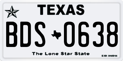 TX license plate BDS0638