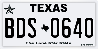 TX license plate BDS0640