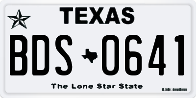 TX license plate BDS0641