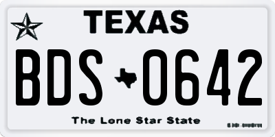 TX license plate BDS0642