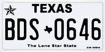 TX license plate BDS0646