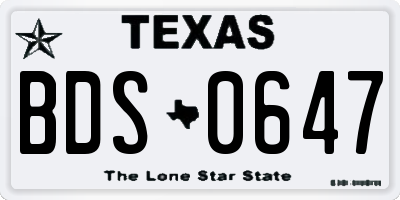 TX license plate BDS0647