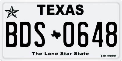 TX license plate BDS0648