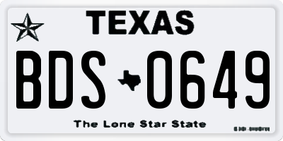 TX license plate BDS0649