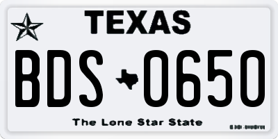 TX license plate BDS0650