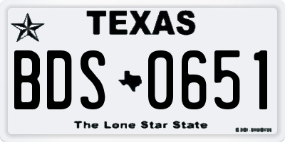 TX license plate BDS0651
