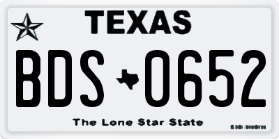 TX license plate BDS0652