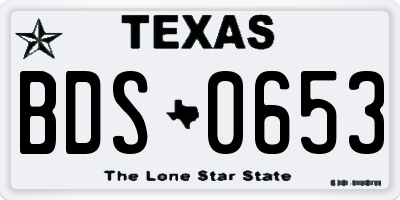 TX license plate BDS0653