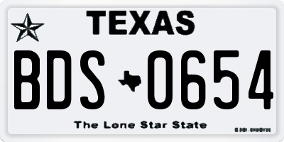 TX license plate BDS0654
