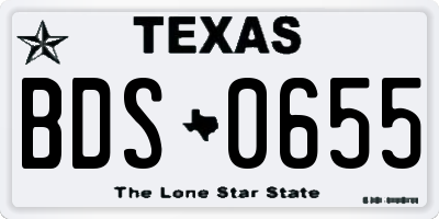 TX license plate BDS0655