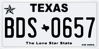 TX license plate BDS0657