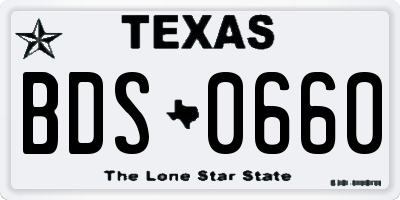 TX license plate BDS0660