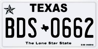 TX license plate BDS0662