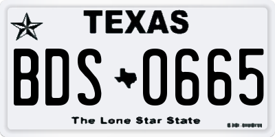 TX license plate BDS0665