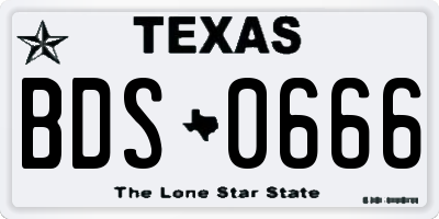 TX license plate BDS0666