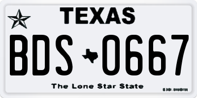 TX license plate BDS0667