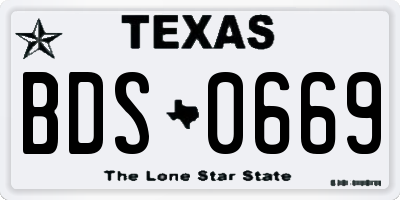 TX license plate BDS0669