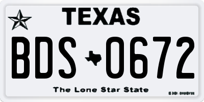TX license plate BDS0672