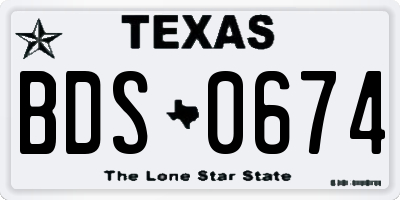 TX license plate BDS0674