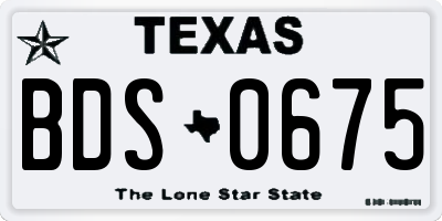 TX license plate BDS0675