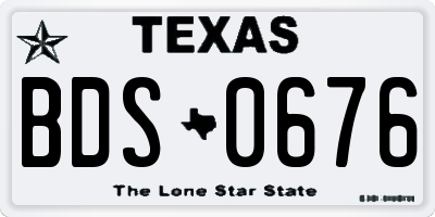 TX license plate BDS0676
